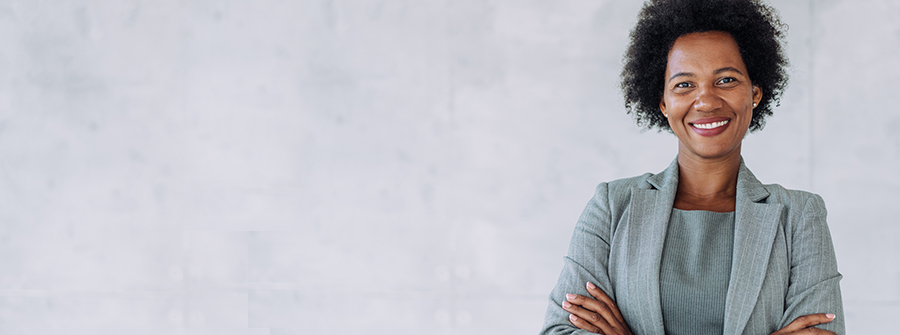 smiling African American business woman
